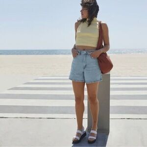 Everlane A Line Jean Shorts Powder Blue